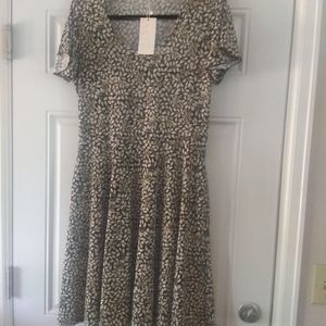 ACEVOG Paisley Print Skater Shirt Sleeve Dress Sz Large NWT